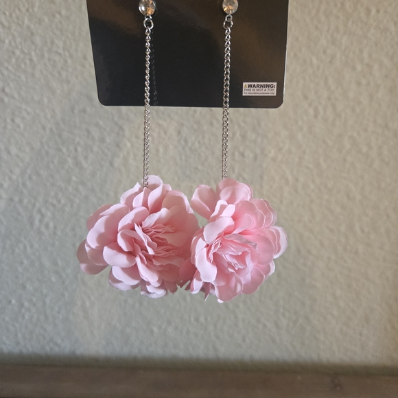 Happy Halloween Pink Floral Drop Earrings - Picture 2 of 4